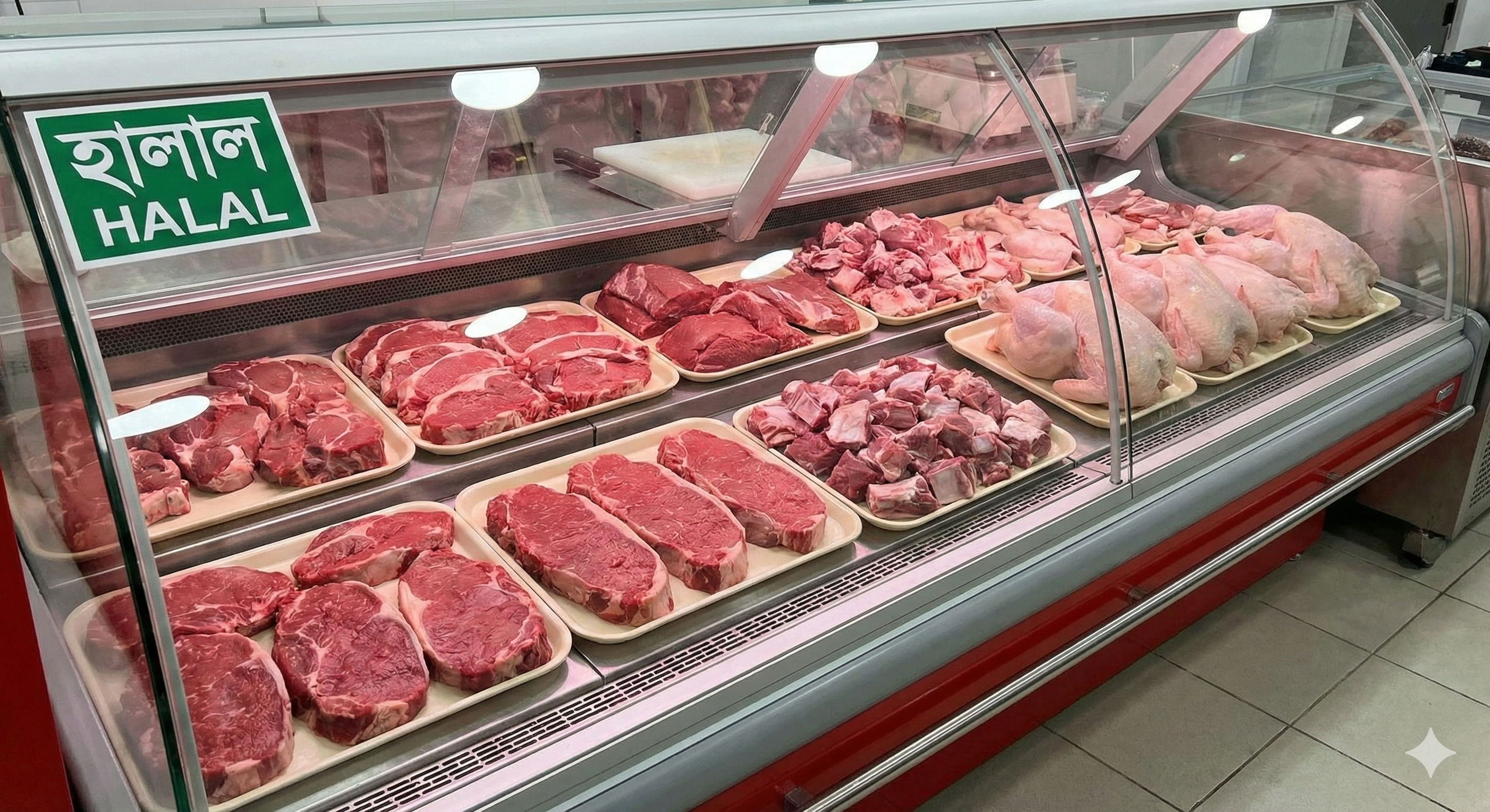 Halal Meat Butcher Display